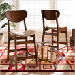 Bowery Hill Sand Walnut Brown Finished Wood 2-Piece Counter Stool Set