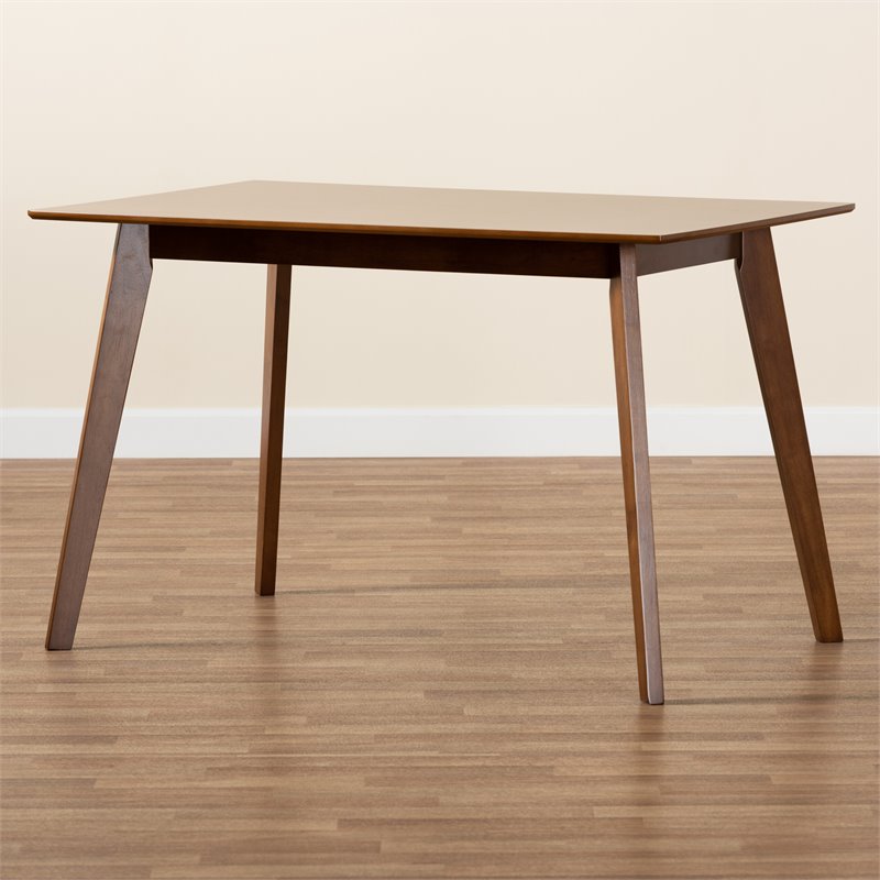 Bowery Hill Transitional Walnut Brown Finished Wood Dining Table
