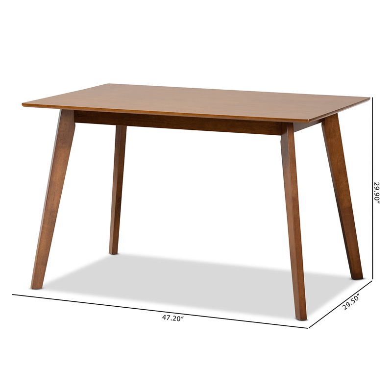 Bowery Hill Transitional Walnut Brown Finished Wood Dining Table
