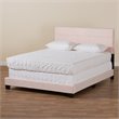 Bowery Hill Light Pink Upholstered Full Size Panel Bed