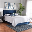 Bowery Hill Navy Blue Upholstered Queen Size Panel Bed