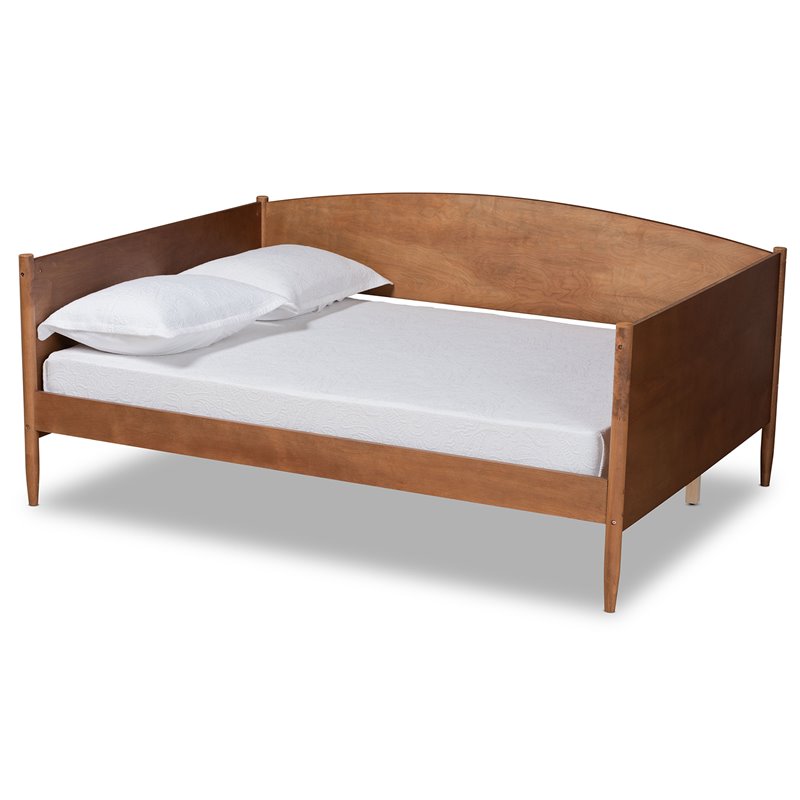 Bowery Hill Rubberwood Ash Walnut Daybed Rectangular Mid-Century 78.2