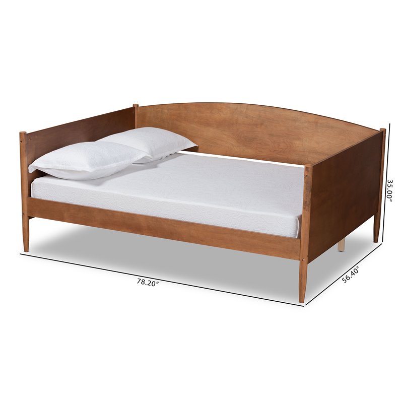 Bowery Hill Rubberwood Ash Walnut Daybed Rectangular Mid-Century 78.2