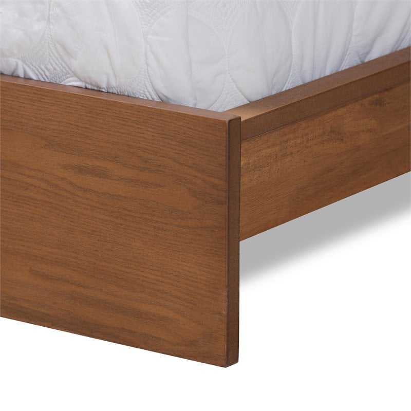 Bowery Hill Grey Brown Finished Wood Queen Size Bed with Nightstands