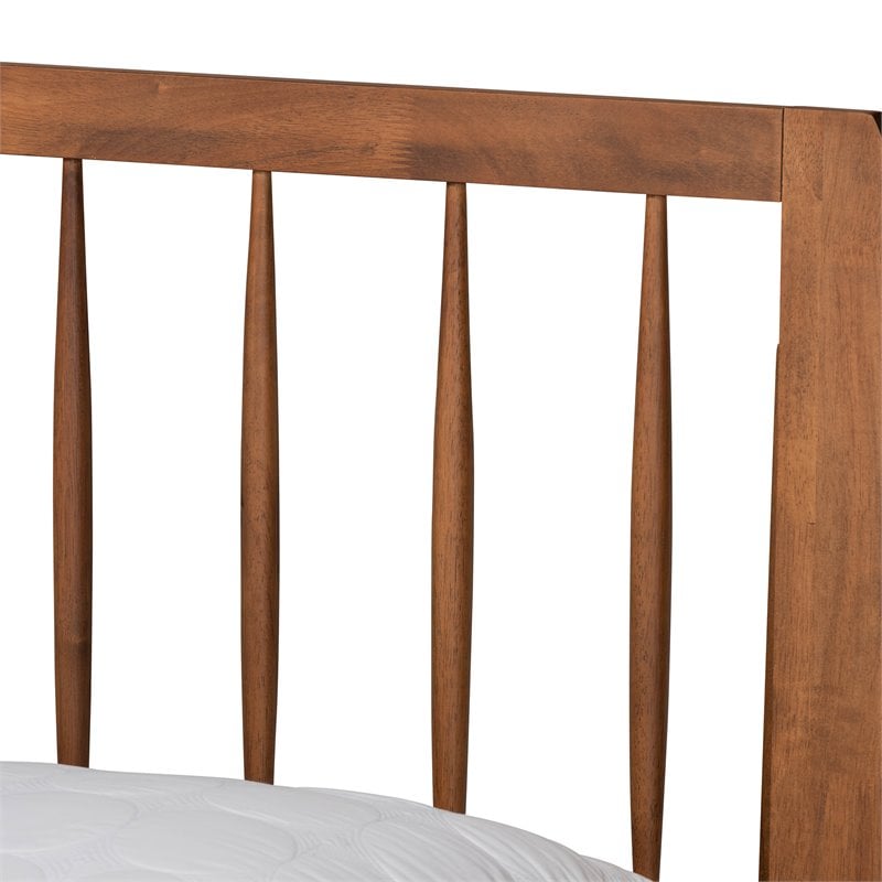 Bowery Hill Walnut Brown Finished Wood King Size Platform Bed