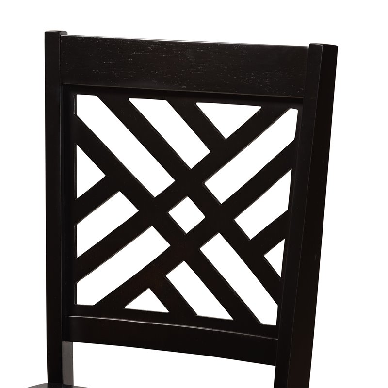 Bowery Hill Dark Brown Finished Wood 5-Piece Dining Set