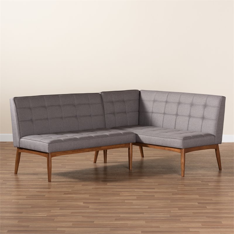 Bowery Hill Grey and Brown Finished Wood 2-Piece Dining Set