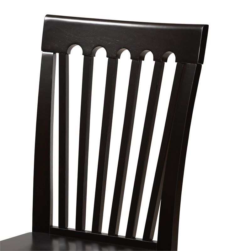 Bowery Hill Dark Brown Finished Wood 5-Piece Dining Set