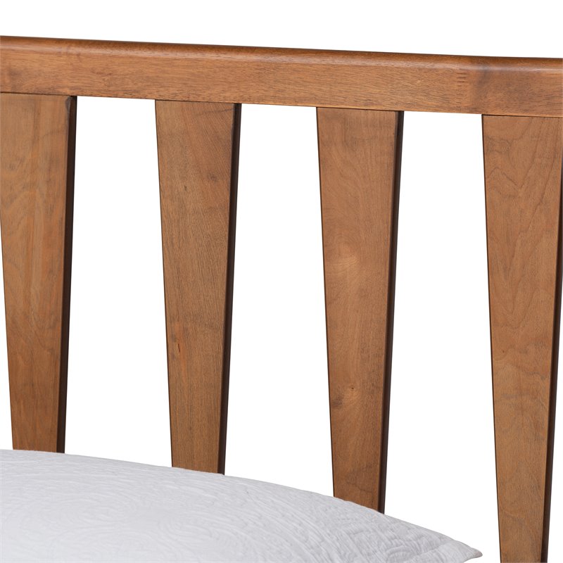 Bowery Hill Walnut Brown Finished Wood Twin Size Platform Bed