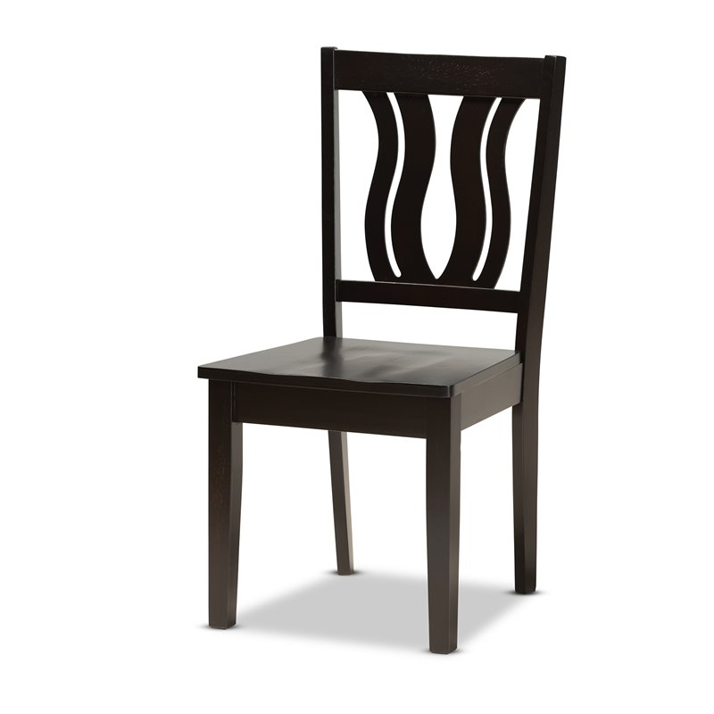 Bowery Hill Transitional Dark Brown Finished Wood 5-Piece Dining Set