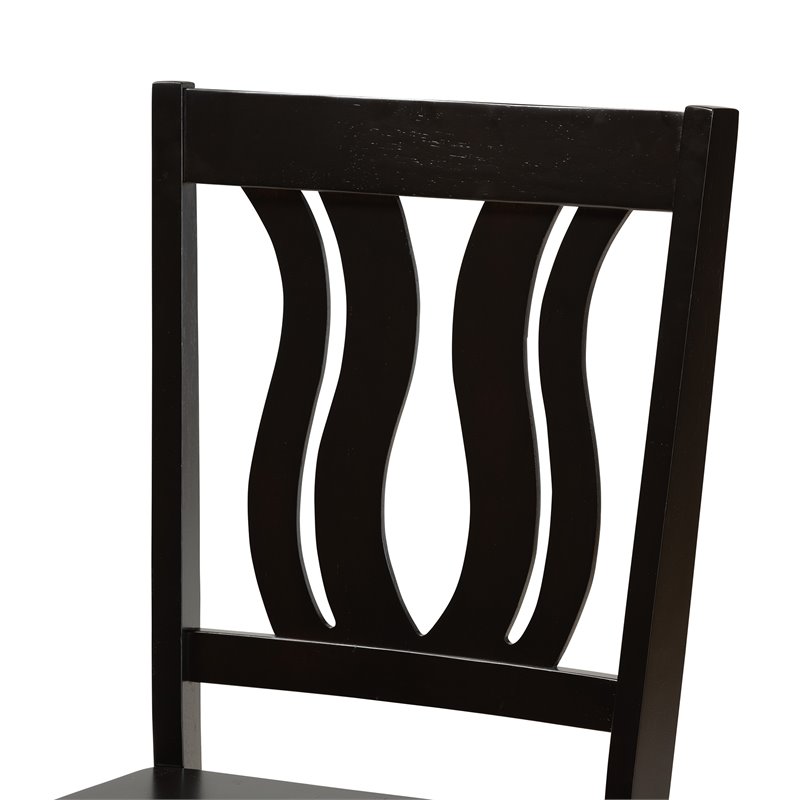 Bowery Hill Transitional Dark Brown Finished Wood 5-Piece Dining Set