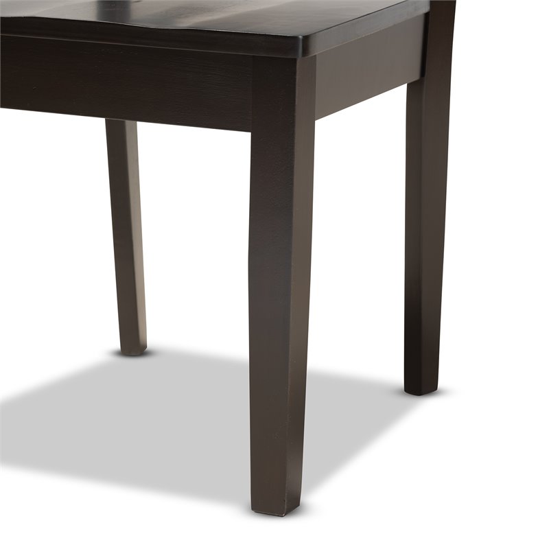 Bowery Hill Transitional Dark Brown Finished Wood 5-Piece Dining Set