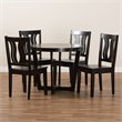 Bowery Hill Transitional Dark Brown Finished Wood 5-Piece Dining Set