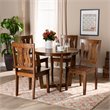 Bowery Hill Transitional Walnut Brown Finished Wood 5-Piece Dining Set
