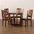 Bowery Hill Transitional Walnut Brown Finished Wood 5-Piece Dining Set