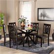 Bowery Hill Transitional Dark Brown Finished Wood 7-Piece Dining Set