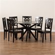 Bowery Hill Transitional Dark Brown Finished Wood 7-Piece Dining Set