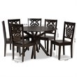 Bowery Hill Transitional Dark Brown Finished Wood 7-Piece Dining Set