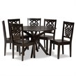 Bowery Hill Transitional Dark Brown Finished Wood 7-Piece Dining Set