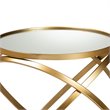 Bowery Hill Gold Finished Metal and Mirrored Glass End Table