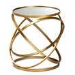 Bowery Hill Gold Finished Metal and Mirrored Glass End Table