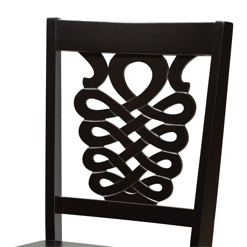 Bowery Hill Transitional Dark Brown Finished Wood 5-Piece Dining Set
