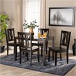 Bowery Hill Transitional Dark Brown Finished Wood 5-Piece Dining Set