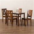 Bowery Hill Transitional Walnut Brown Finished Wood 5-Piece Dining Set