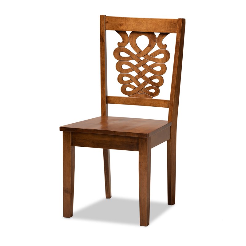 Bowery Hill Walnut Brown Finished Wood 7-Piece Dining Set