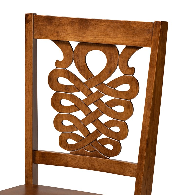 Bowery Hill Walnut Brown Finished Wood 7-Piece Dining Set
