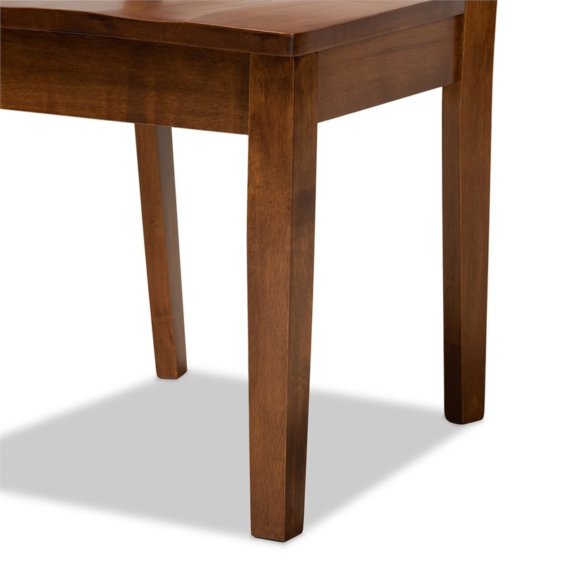 Bowery Hill Walnut Brown Finished Wood 7-Piece Dining Set