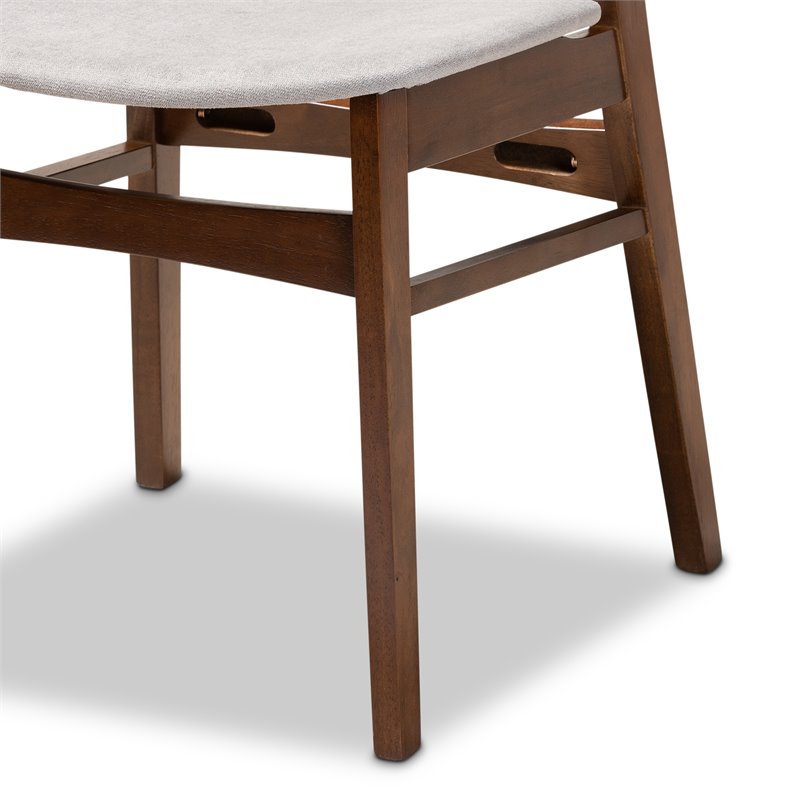 Bowery Hill Walnut Brown 5 Piece Dining Set with Faux Marble and Gray Seats