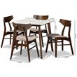 Bowery Hill Beige Finished Wood 5-Piece Dining Set with Table
