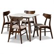 Bowery Hill Beige Finished Wood 5-Piece Dining Set with Table