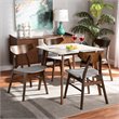 Bowery Hill Grey Finished Wood 5-Piece Dining Set with Table