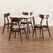 Bowery Hill Grey Finished Wood 5-Piece Dining Set with Table