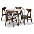 Bowery Hill Grey Finished Wood 5-Piece Dining Set with Table