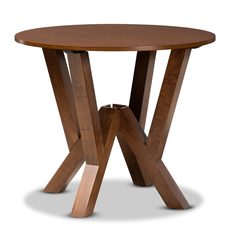 Bowery Hill Walnut Brown Finished Wood 5-Piece Dining Set