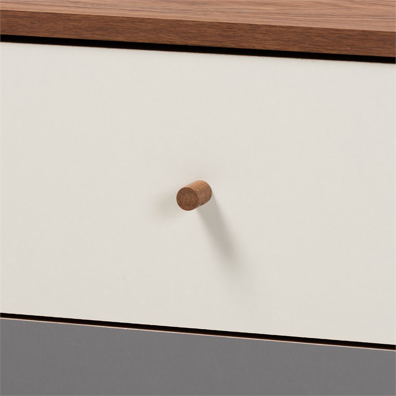 Bowery Hill Mid-Century Brown and Grey Finished Wood 2-Door Dining Room Buffet