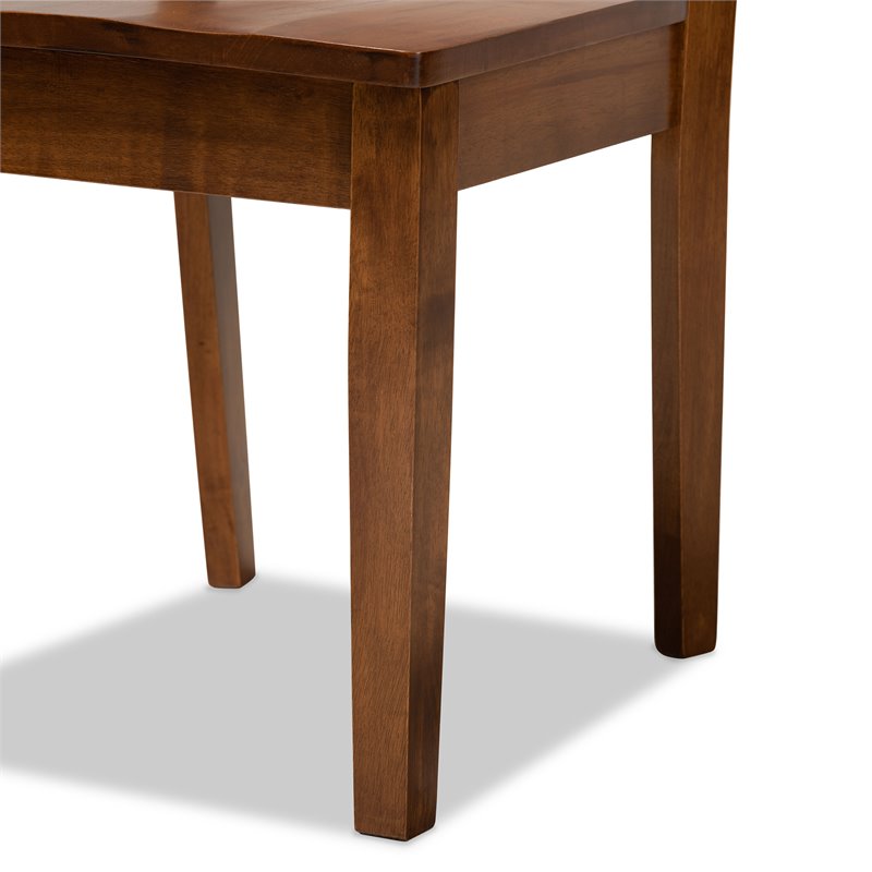 Bowery Hill Walnut Brown Finished Wood 5-Piece Dining Set