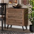 Bowery Hill 3-Drawer Mid-Century Wood Storage Cabinet in Brown