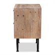 Bowery Hill Brown Finished Wood and Rattan 2-Drawer Nightstand