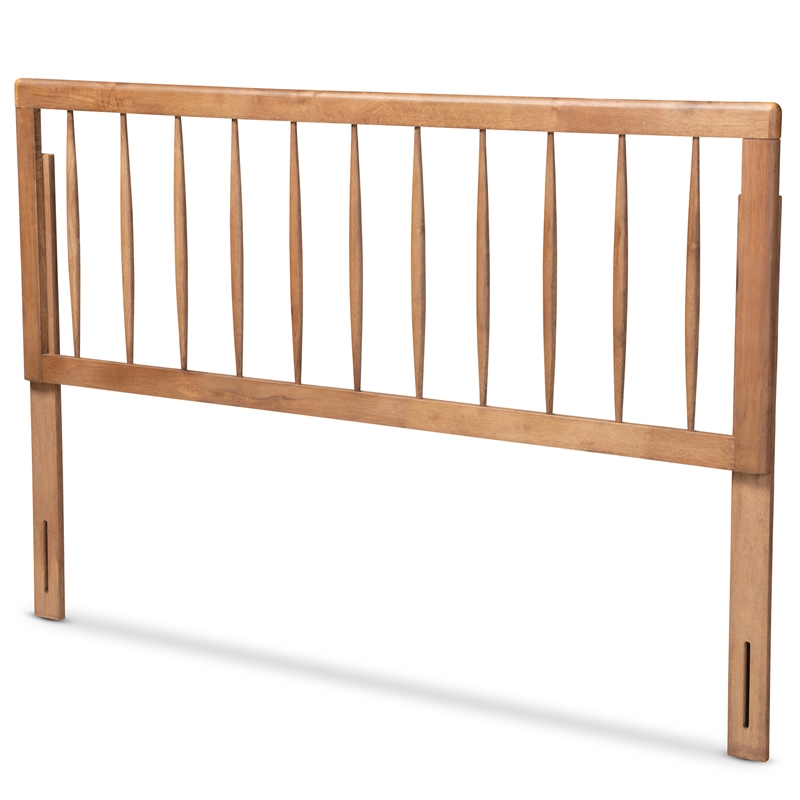 Bowery Hill Rubber Wood Ash Walnut Headboard Spindle Design 78.1