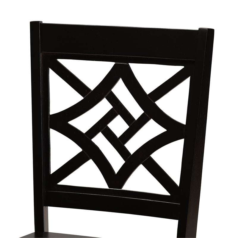 Bowery Hill Dark Brown Finished Wood 5-Piece Dining Set