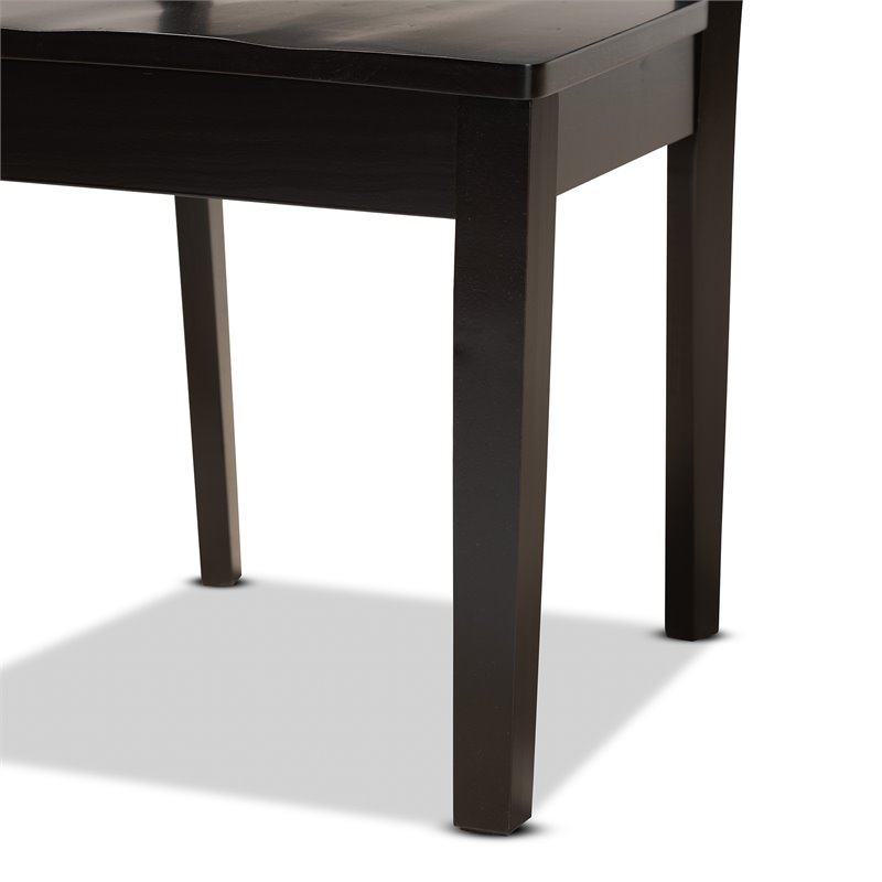 Bowery Hill Dark Brown Finished Wood 5-Piece Dining Set