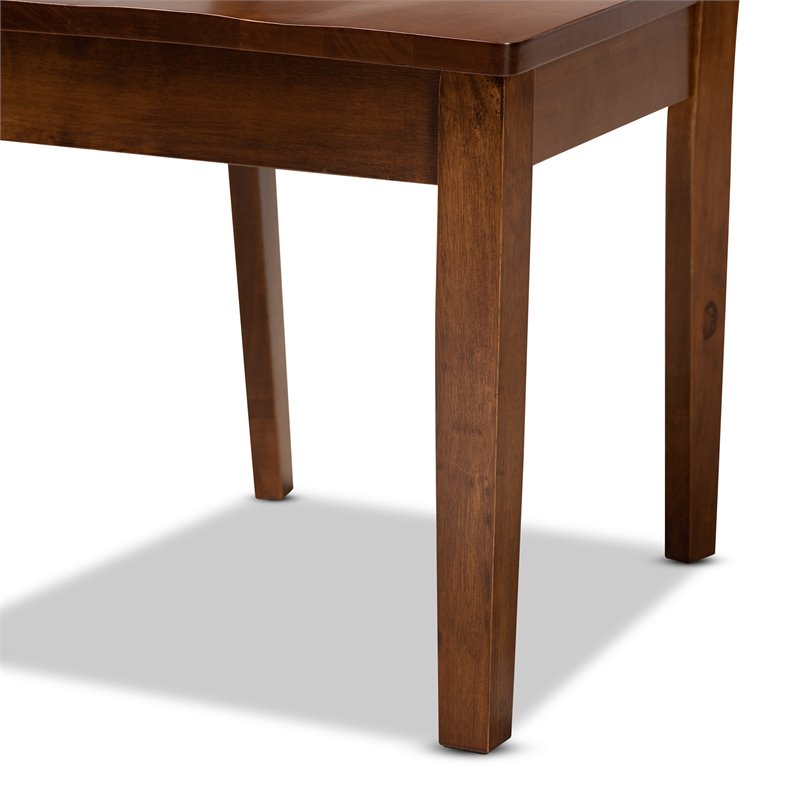Bowery Hill Walnut Brown Finished Wood 5-Piece Dining Set