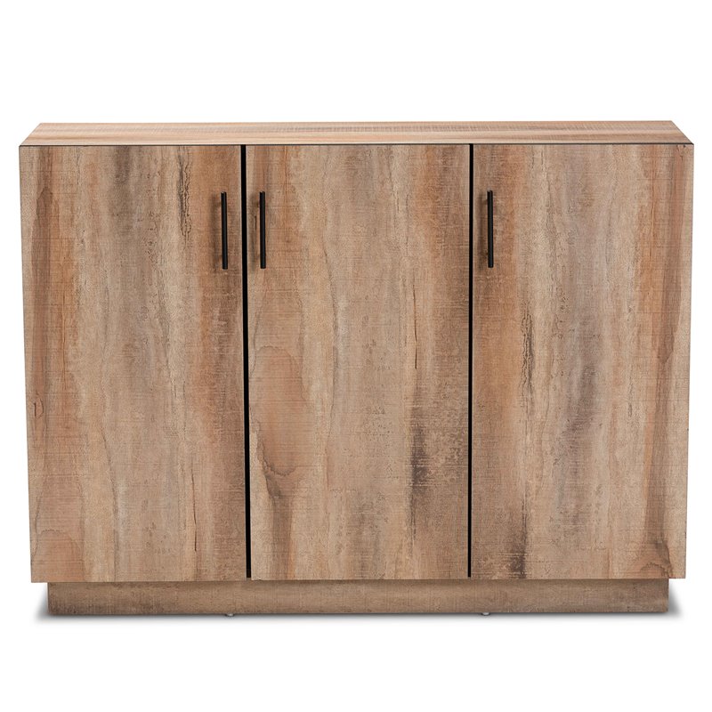 Bowery Hill Oak Finished Wood 3-Door Dining Room Sideboard Buffet