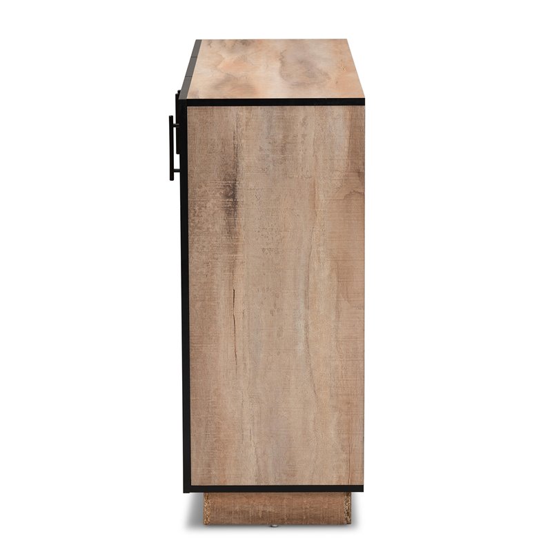 Bowery Hill Oak Finished Wood 3-Door Dining Room Sideboard Buffet