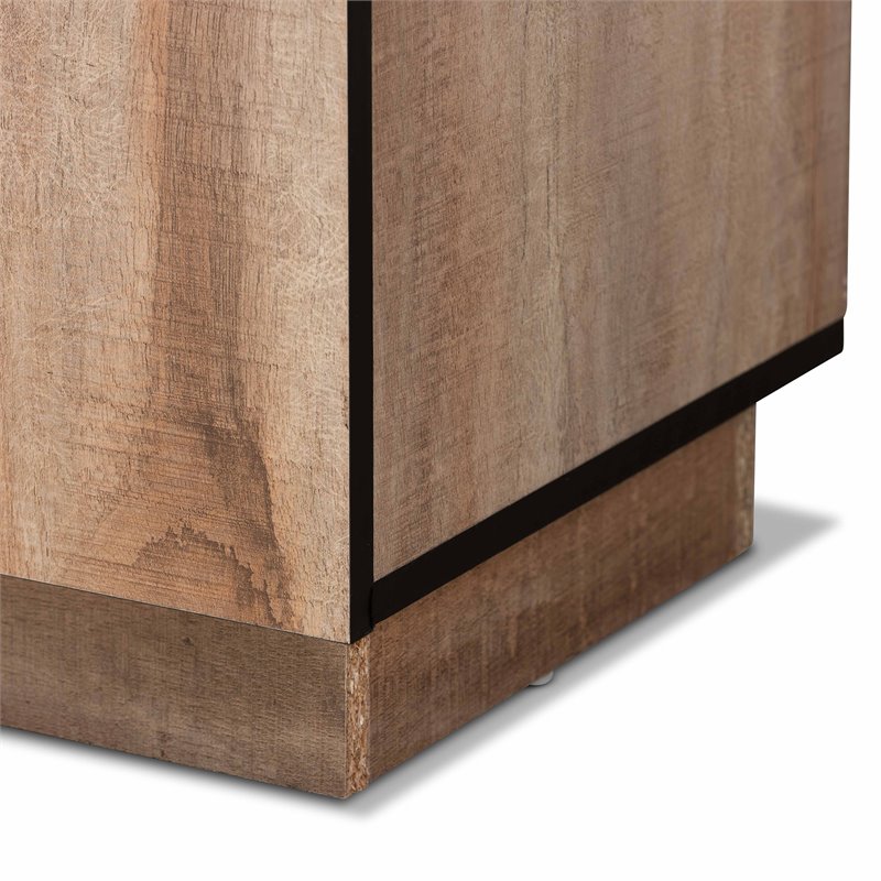 Bowery Hill Oak Finished Wood 3-Door Dining Room Sideboard Buffet
