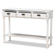 Bowery Hill White Finished Wood 3-Drawer Entryway Console Table